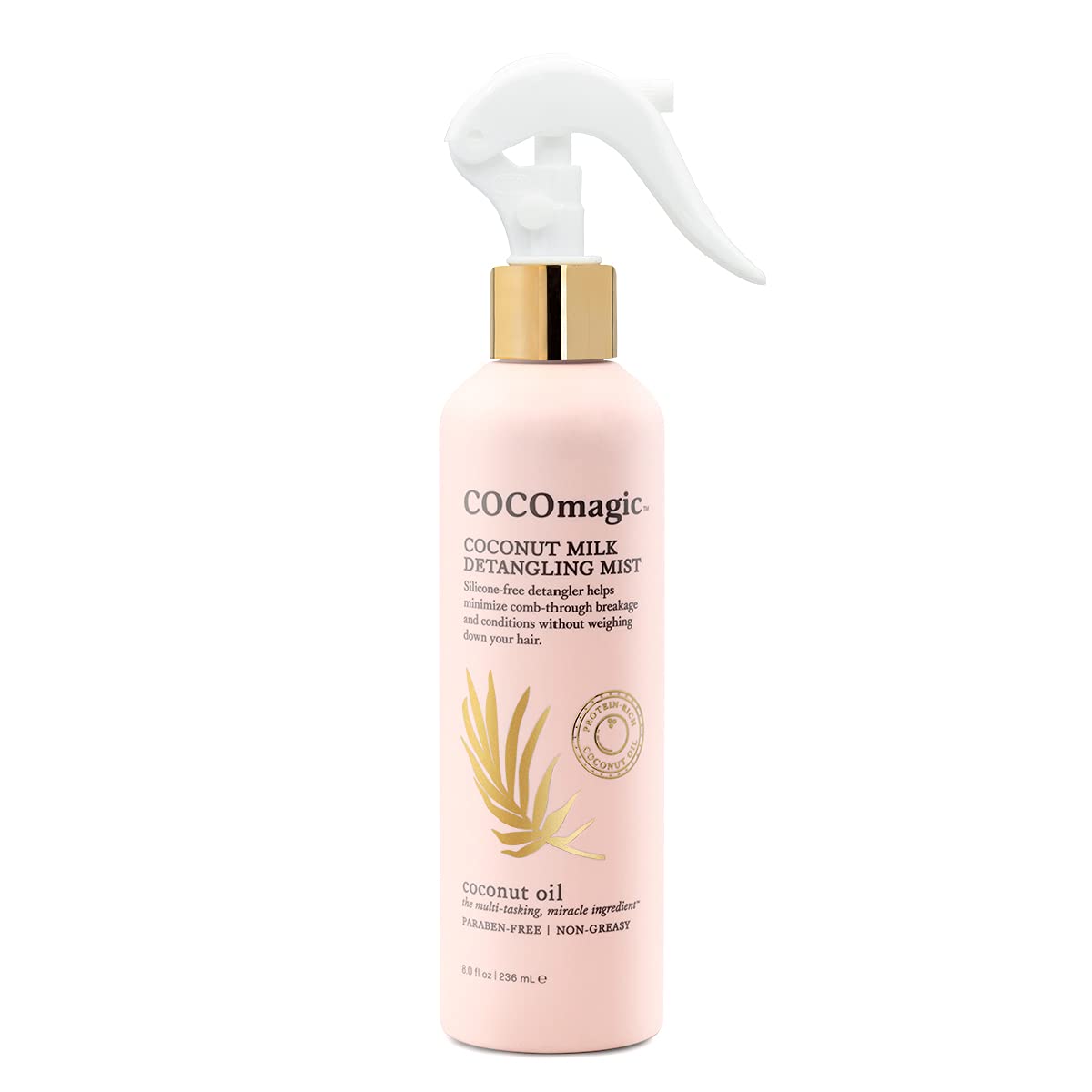 CocoMagic Coconut Milk Detangling Mist | Extra Moisturizing Leave-in Detangler | Restore Vibrancy and Boost Shine | Non-Greasy Formula | Paraben Free, Cruelty Free, Made in USA (8 oz)