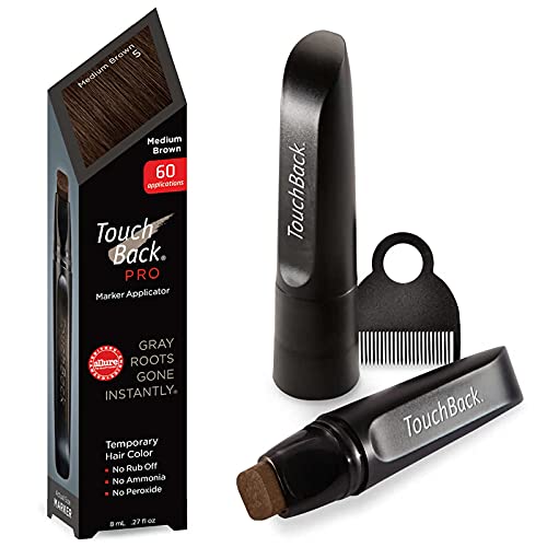 TouchBack PRO Gray Root Touch Up Marker Applicator - Real Hair Color Medium Brown