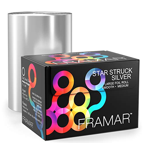 Framar Star Struck Silver Roll Aluminum Foil, Hair Foils For Highlighting, Hair Color - Medium 1600 ft