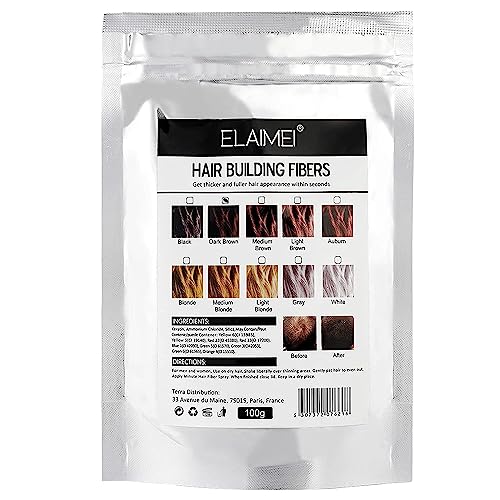 Hair Fibers Spray Refill Powder 100 Grams,Dark Brown,Thinning Fine Hair Loss Concealer,Undetected & Unscented,Refill Exsiting Shaker Bottle