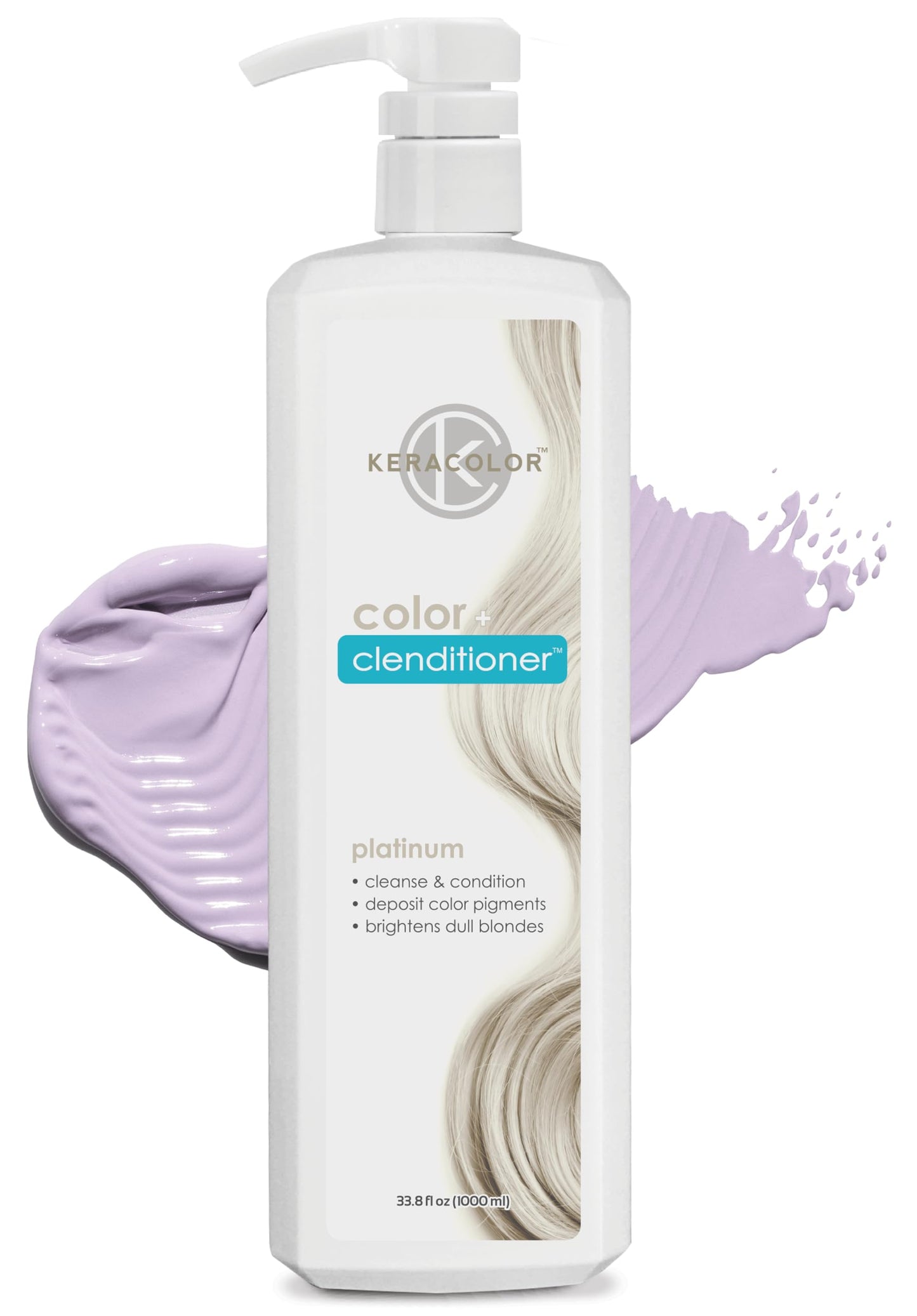 Keracolor Clenditioner PLATIUM Hair Dye - Semi Permanent Hair Color Depositing Conditioner, Cruelty-free, 33.8 Fl. Oz.