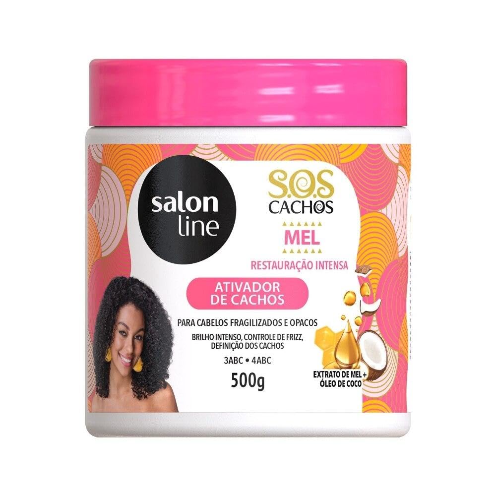 Linha Tratamento (SOS Cachos) Salon Line - Ativador de Cachos Mel Cachos Intensos 500 Gr - (Salon Line Treatment (SOS Curls) Collection - Intense Curls Honey Curl Activator Net 17.63 Oz)