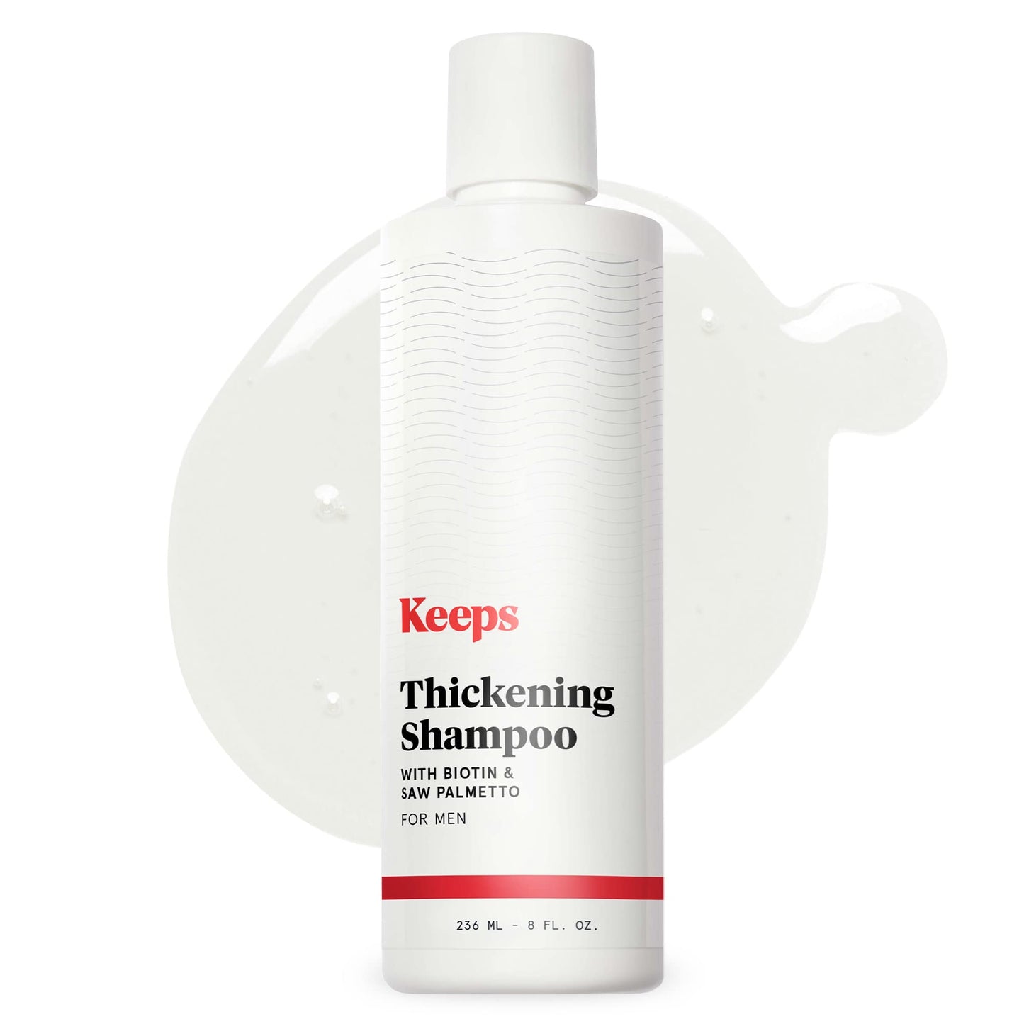Keeps Hair Thickening Shampoo for Fuller, Thicker Looking Hair, 8 Ounces - Hair Loss, Thinning & Regrowth Treatment - DHT Blocker for Men - Infused with Biotin, Caffeine, & Saw Palmetto