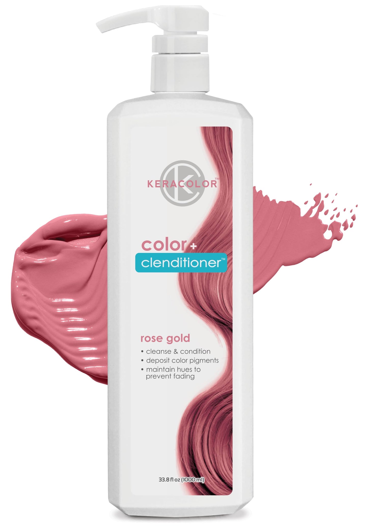 Keracolor Clenditioner ROSE GOLD Hair Dye - Semi Permanent Hair Color Depositing Conditioner, Cruelty-free, 33.80 Fl Oz (Pack of 1)