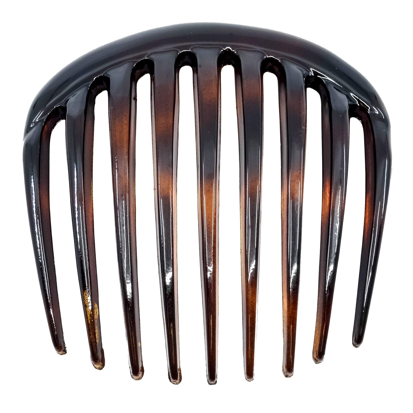 Camila Paris CP2431 French Hair Side Comb Small Rounded Tortoise Shell, French Twist Hair Combs, Strong Hold Hair Clips for Women Bun Chignon, No Slip Styling Girls Hair Accessories Made in France