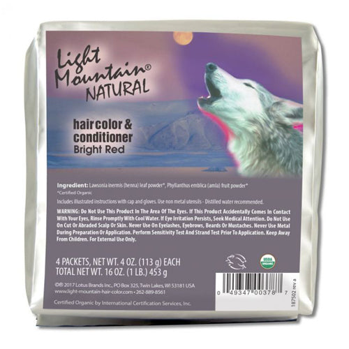 Light Mountain, Natural Hair Color & Conditioner, Bright Red 16 Oz
