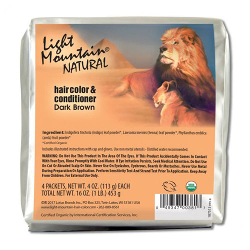 Light Mountain, Natural Hair Color & Conditioner, Dark Brown 16 Oz