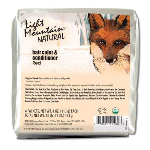 Light Mountain, Natural Hair Color & Conditioner, Red 16 Oz