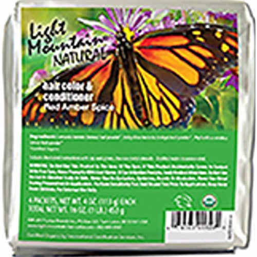 Light Mountain, Natural Hair Color & Conditioner, Red Amber Spice 16 Oz