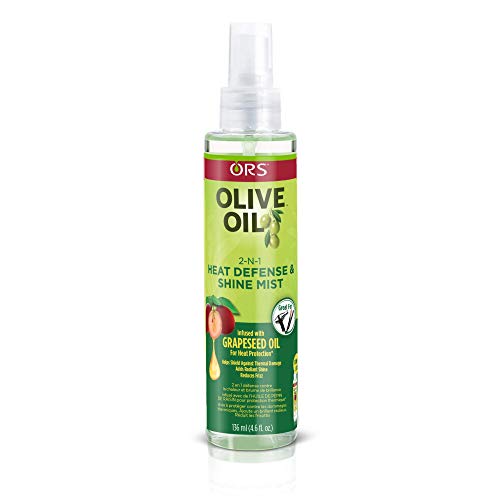 Ors Olive Oil With Grapeseed Oil 2-N-1 Shine Mist & Heat Defense 4.6 Ounce (136ml) (2 Pack)