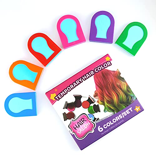 TALLSOCNE Hair Chalk for Kids, 6 Colors Temporary Hair Chalk for Girls with Dark Hair Blonde Hair Washable Non-Sticky, Vibrant Temporary Hair Color, Gift for Kids Aged 4 5 6 7 8 9 10+