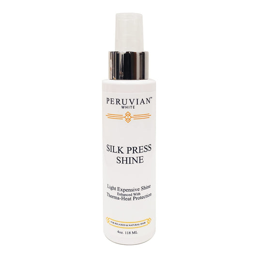 Peruvian white Silk Press Shine Enhanced with Therma-Heat Protection, 4 oz.