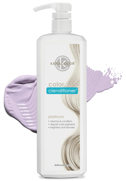 Keracolor Clenditioner PLATIUM Hair Dye - Semi Permanent Hair Color Depositing Conditioner, Cruelty-free, 33.8 Fl. Oz.