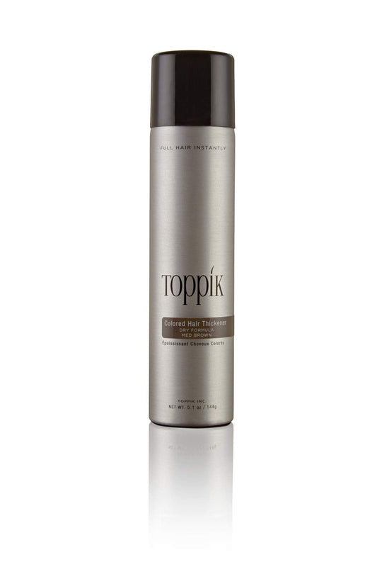 Toppik Colored Hair Thickener, Medium Brown, Volumizing Root Touch Up Concealer Hair Color Spray, Colored Spray for Root Touch Up, Cover Up, Hair Thickening, Hair Building Fiber Spray, 5.1oz Spray