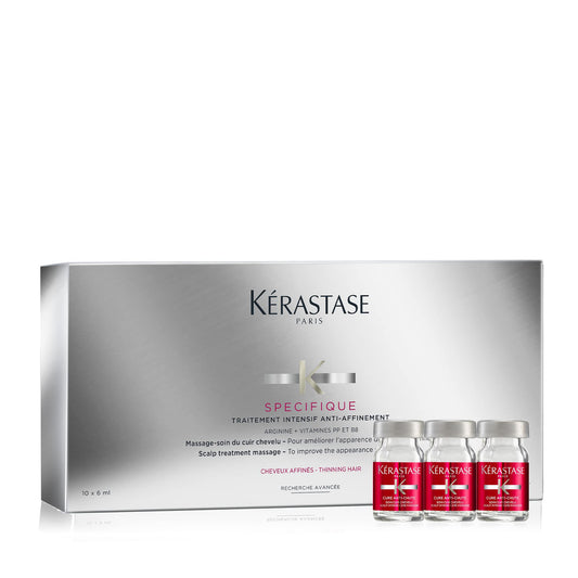 KERASTASE Specifique Intensive Scalp & Thin Hair Treatment | Improves the Appearance of Thin Hair | With Amino Acid, Glycerin, and Citric Acid | For Sensitive Scalps | All Hair Types | 10 * 0.2 FL Oz