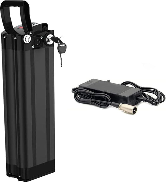 E-Bike Battery 48V 10AH Electric Bike Battery 48V Electric Bicycle 10Ah Lithium Ion Battery Folding Bike Replacement Battery with Charger