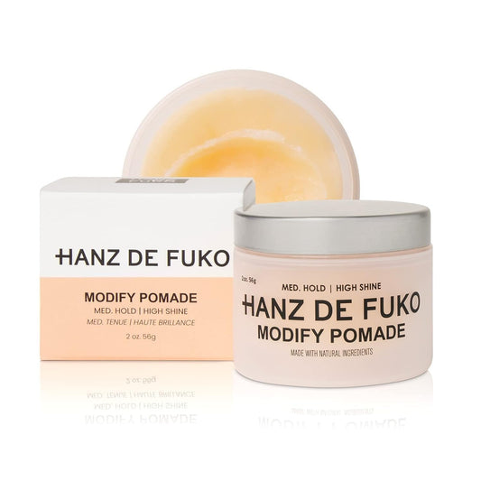 Hanz de Fuko Modify Pomade – Premium Men’s Hair Styling Pomade – Medium Hold, High Shine – Certified Organic Ingredients, 2 oz.
