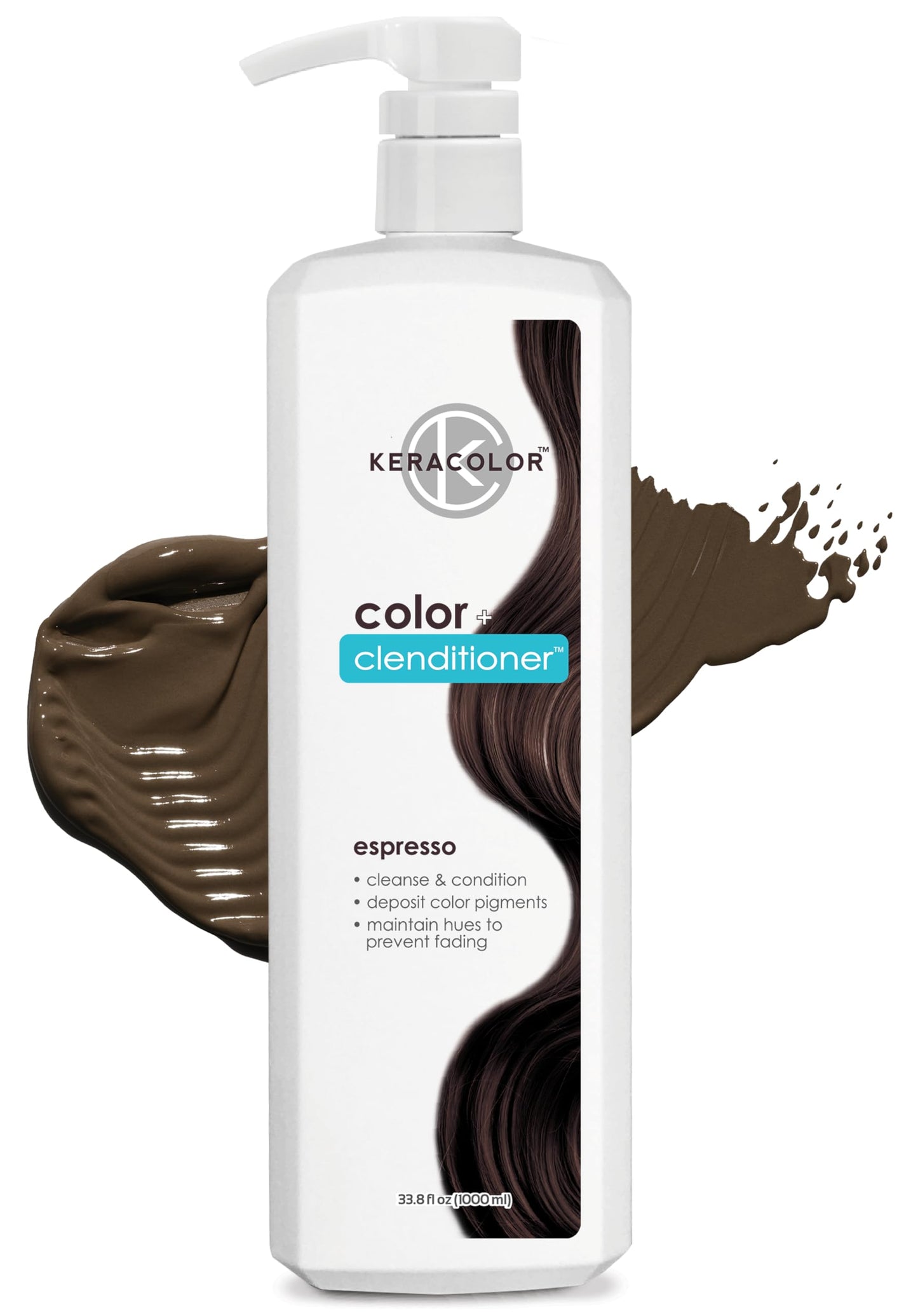 Keracolor Clenditioner ESPRESSO Hair Dye - Semi Permanent Hair Color Depositing Conditioner, Cruelty-free, 33.8 Fl. Oz.