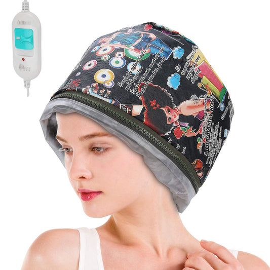 Hair Steamer Deep Conditioning Heat Cap, Electric Heating Hair Hat 3 Gears Hair Steamer Cap, Reusable Shower Caps Heating Oil Treatment Baking Hat Hair Scalp Treatments [Us]