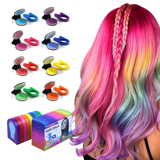 JAYWAYNE Hair Chalk Temporary Hair Color for Kids, Washable Temporary Hair Dye Hair Chalk for Girls for New Year Birthday Party Cosplay DIY, Halloween, Christmas, 8 Colors