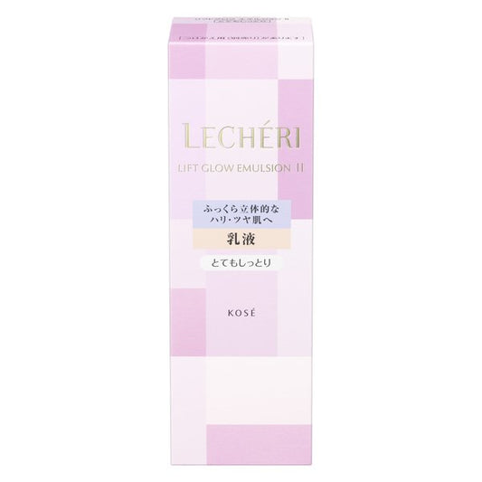Kose Lecheri Lift Glow Emulsion II Very Moist 120ml - Japanese Milky Lotion - Moisturizing Emulsion