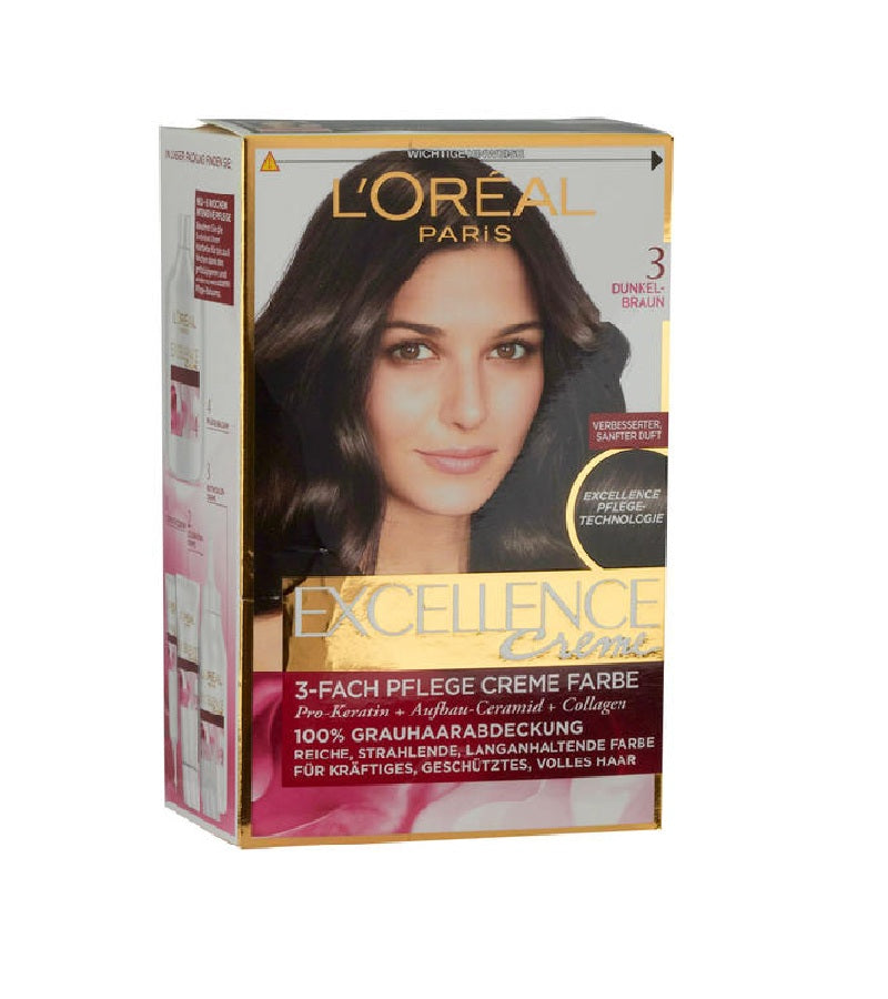 L'Oreal Paris Excellence Cream Women's Hair Coloration 7 Color Variations (1-6) - Eurodeal.shop