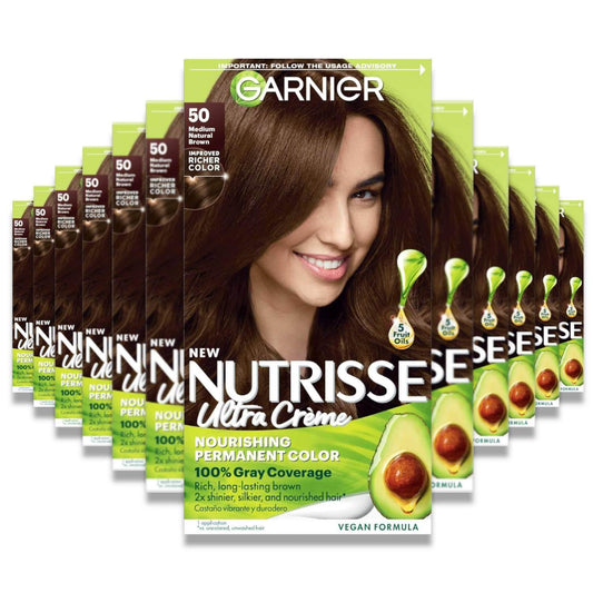 Garnier Nutrisse Nourishing Color Creme - Medium Natural Brown 50 (Truffle) - 12 Pack