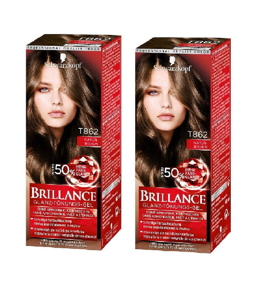 2xPack Schwarzkopf BRILLANCE Tinting Cream 862 - Natural Brown