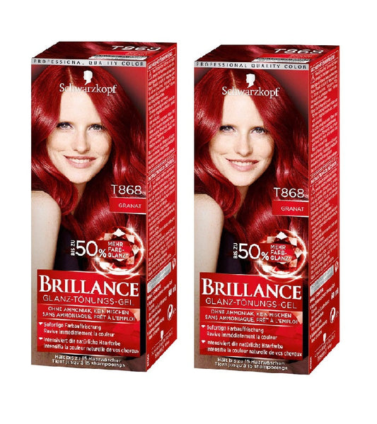 2xPack Schwarzkopf BRILLANCE Tinting Cream 868 Garnet Red