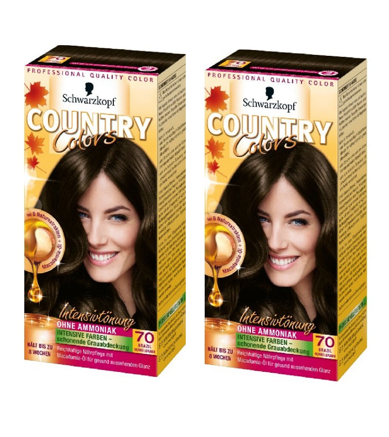 2xPack Schwarzkopf Country Colors Intensive Tint -  70  Brazil Dark Brown