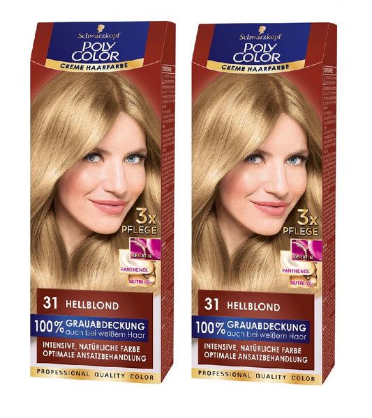 2xPack Schwarzkopf POLY COLOR CREME HAIR COLOR Coloration - 10 Varieties