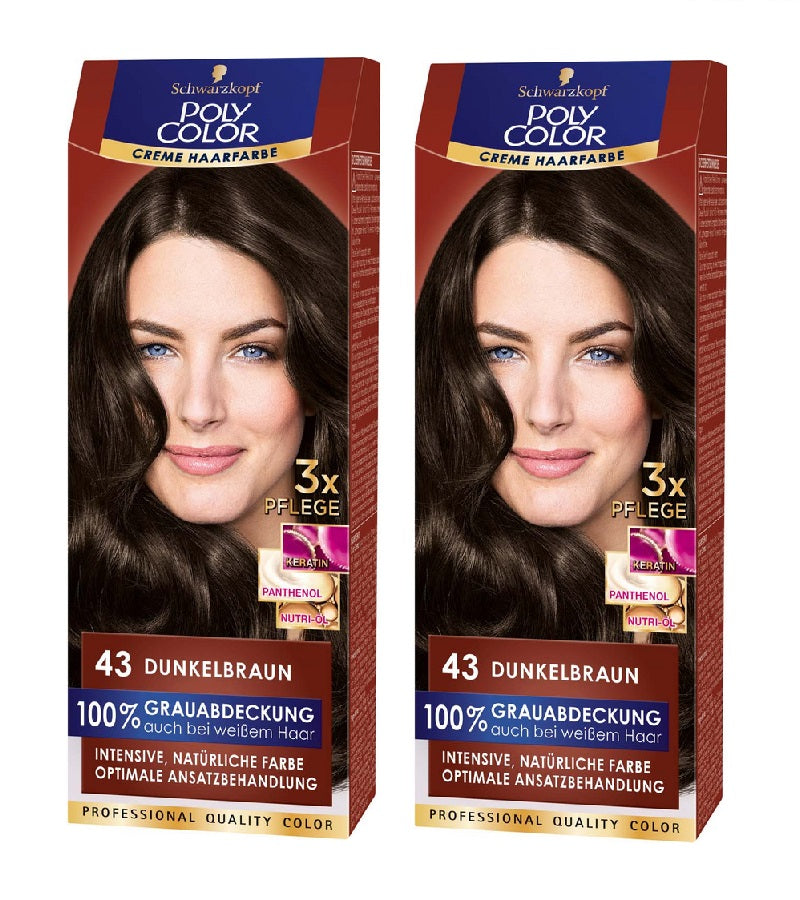 2xPack Schwarzkopf POLY COLOR CREME HAIR COLOR Coloration - 10 Varieties