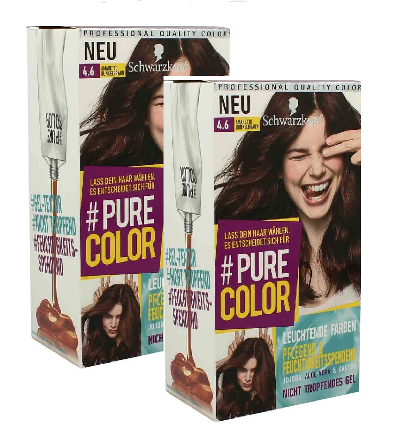 2xPack Schwarzkopf PURE COLOR Coloration - 4.6 Dark Chocolate