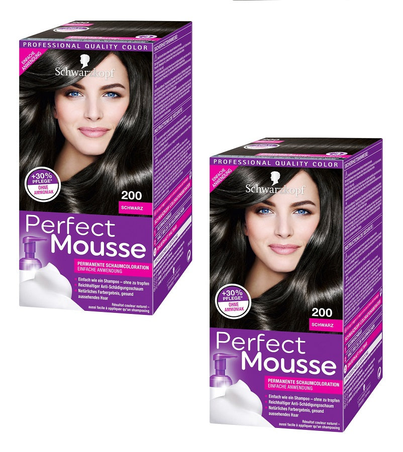 2xPack Schwarzkopf Perfect Mousse Foam Har Coloration - 8 Varieites