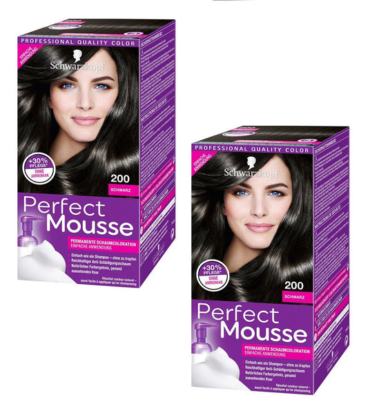 2xPack Schwarzkopf Perfect Mousse Foam Har Coloration - 8 Varieites