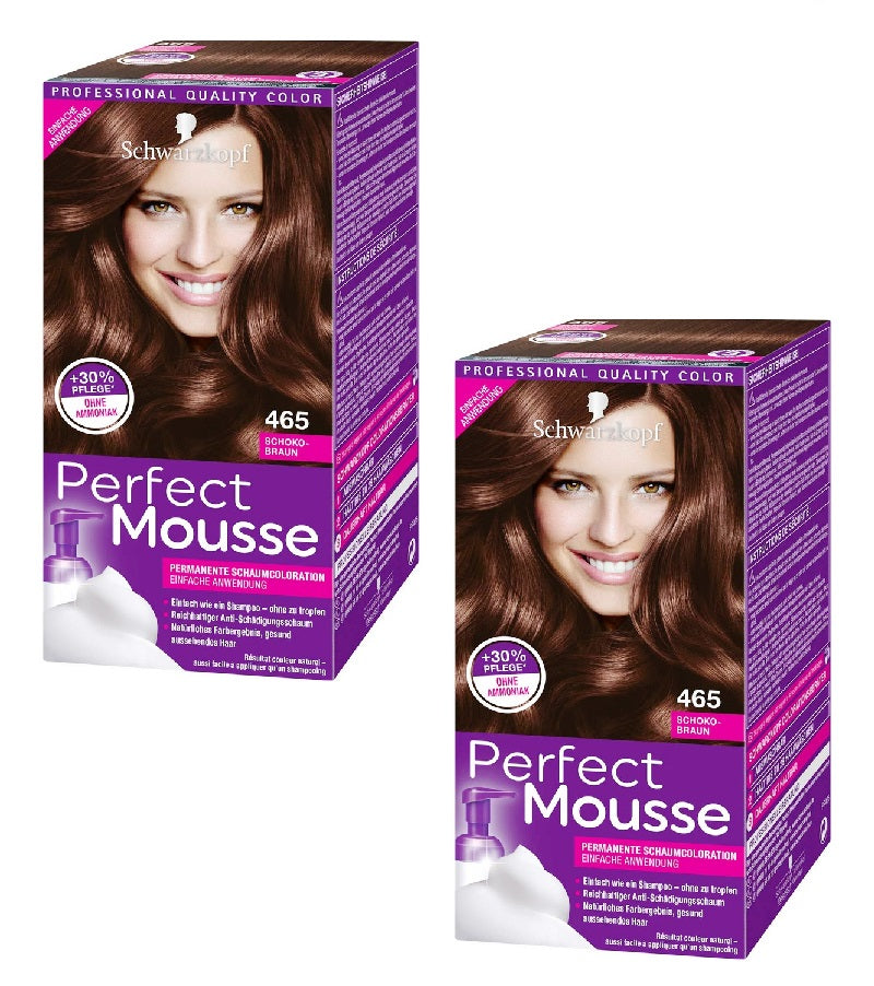 2xPack Schwarzkopf Perfect Mousse Foam Har Coloration - 8 Varieites