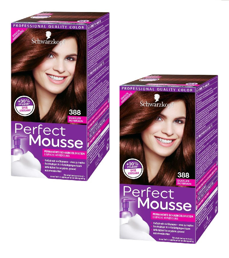 2xPack Schwarzkopf Perfect Mousse Foam Har Coloration - 8 Varieites