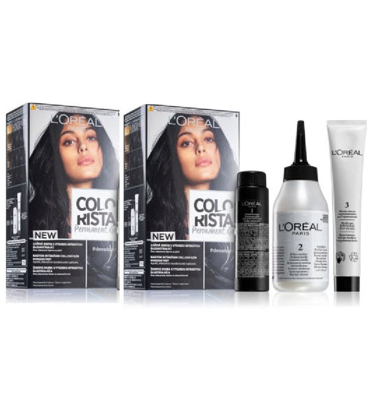 2xPack L'Oréal Paris Colorista Permanent Hair Color - Deep Black