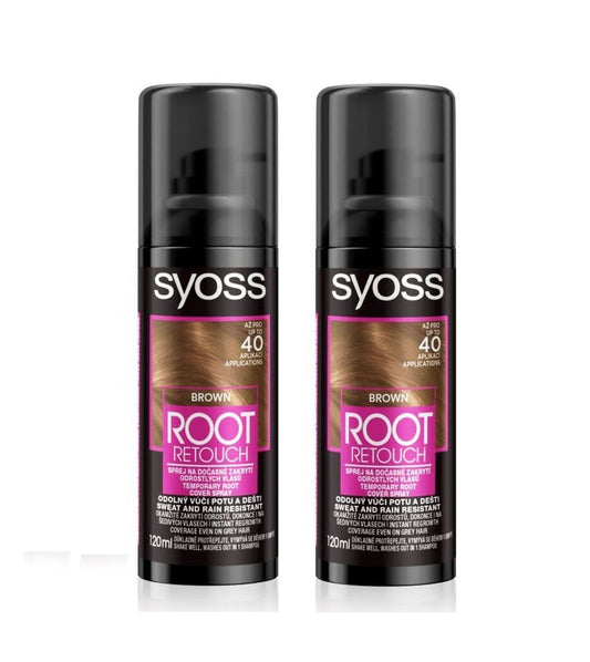 2xPack Syoss Root Retoucher Spray Tint for Regrown Hair 5 Varieties - 240 ml